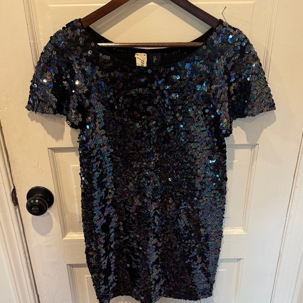 Bird by Juicy Couture Black Sequin Top